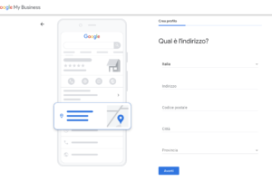 Screenshot creazione profilo attivit&agrave; su Google
