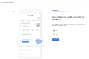 Screenshot creazione profilo attivit&agrave; su Google
